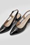 Women's Black Genuine Leather Heeled Shoes Size 35-41