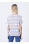 Crew Neck Striped Pink Women's T-shirt Godle - 4