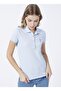 Polo Neck Plain Blue Women's T-shirt Tp0122 - 3