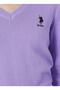 V-Neck Plain Pink Women's Sweater Gtd02-bsk22 - 5