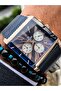 Square Dial, Wicker Navy Blue Color Functions Active Men's Wristwatch + bracelet - 3