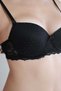 Padded Silicone Tulle Lace Bra Black - 2