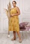 Sleeveless Cotton Viscose Yellow Pastel Floral Simple Stylish Plus Size Dress - 3