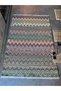 Cotton 544 Multicolored Zigzag Patterned Rug in Pastel Tones - 4