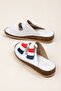 Women's White Genuine Leather Orthopedic Slippers - 4