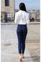 Dark Blue Color Colorfast Skinny Jeans Trousers - 3