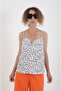 Abstract Polka Dot Pattern Iron Strappy Blouse - 2