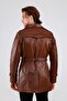 Men's Genuine Leather Trench Coat - 4