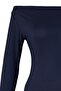 Lacivert Fitted/Vücuda Oturan Uzun Kol Kayık Yaka Viskoz Esnek Örme Bluz TWOAW21BZ0106 - 7