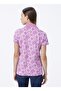 Polo Neck Patterned Pink Women's T-shirt Geptem. - 4