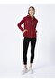 Hooded Collar Plain Red Women's Sweatshirt Sw01-Sk022 - 2