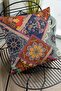 43x43cm Woven Premium Thai Feather Fabric Double Sided Ethnic Throw Pillow Pillowcase Krl077
