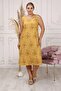 Sleeveless Cotton Viscose Yellow Pastel Floral Simple Stylish Plus Size Dress