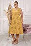 Sleeveless Cotton Viscose Yellow Pastel Floral Simple Stylish Plus Size Dress - 4