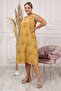 Sleeveless Cotton Viscose Yellow Pastel Floral Simple Stylish Plus Size Dress - 5