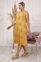 Sleeveless Cotton Viscose Yellow Pastel Floral Simple Stylish Plus Size Dress - 6