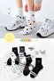5 Pairs College Mickey Mouse Patterned Women's Socks
