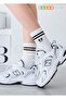 5 Pairs College Mickey Mouse Patterned Women's Socks - 7