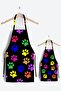 Ays Home Black Cat Paw Mother and Child Kitchen Apron - 2