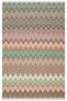 Cotton 544 Multicolored Zigzag Patterned Rug in Pastel Tones