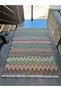 Cotton 544 Multicolored Zigzag Patterned Rug in Pastel Tones - 5