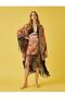 Patterned Kimono with Tie Waist and Tassel Detail