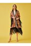 Patterned Kimono with Tie Waist and Tassel Detail - 3
