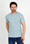 Men's Mint Crew Neck T-shirt with Embroidery Detail - 2