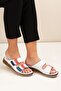 Women's White Genuine Leather Orthopedic Slippers