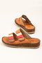 Women's Tan Genuine Leather Orthopedic Slippers - 3