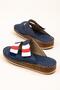 Women's Navy Blue Genuine Leather Orthopedic Slippers - 5