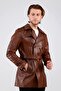 Men's Genuine Leather Trench Coat