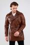 Men's Genuine Leather Trench Coat - 2