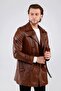 Men's Genuine Leather Trench Coat - 5