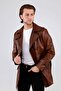 Men's Genuine Leather Trench Coat - 6