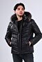 Men's Genuine Leather Hooded Coat