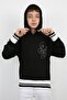 Black Kangaroo Pocket Hooded Surf Up Printed Boys' Sweatshirt - 2
