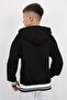 Black Kangaroo Pocket Hooded Surf Up Printed Boys' Sweatshirt - 5