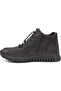 18810 Men's Genuine Leather Black Nubuck Thick Tan Zipper Rubber Non-Slip Winter Boots - 5