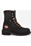 New Worker Women's Black Black Nubuck Biker Boots Shoes - 2