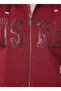 Hooded Collar Plain Red Women's Sweatshirt Sw01-Sk022 - 5