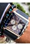 Square Dial, Wicker Navy Blue Color Functions Active Men's Wristwatch + bracelet