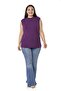 Large Size Half Fisherman Long Viscose Plum Body with Slits on the Sides - 2