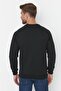 Siyah Regular/Normal Kesim İçi Polar/Sıcak Tutan Sweatshirt TMNAW23SW00189 - 5