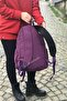 حقيبة ظهر نسائية أرجوانية كبيرة الحجم متعددة الجيوب مقاومة للمطر - 2