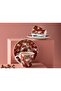 Luster Porcelain 4 Piece Coffee Cup Set for 2 Persons 80 Ml Claret Red