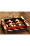 Cast Rectangular Rosto and Baking Tray Beech Serving Wood Cast Iron Solid Double Handle Size - 7