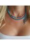 Elegant Sand Bead Necklace Set of 2 Style