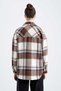 Relax Fit Plaid Patterned Recycled Flannel Lumberjack Shirt Tunic with Pocket Detail - 5