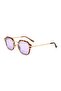Women's Sunglasses Square Leopard Frame Brown Glass - 4